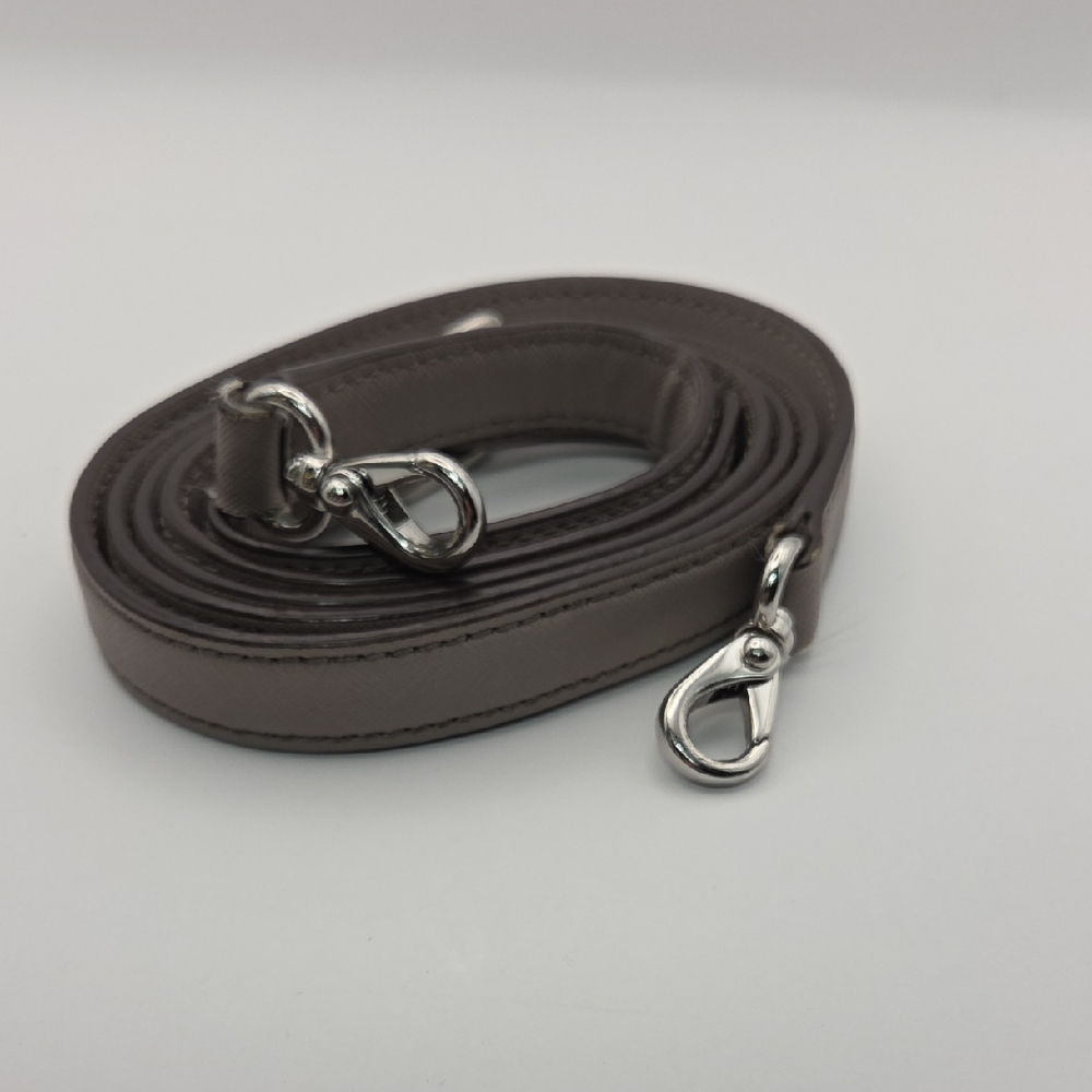 Gray Leather Bag Strap